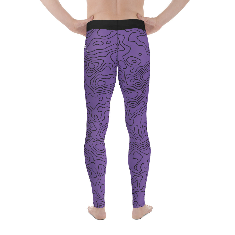 Men's Contour Base Layer Leggings – Purple, back (Printful mockup)