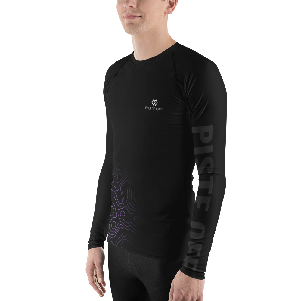 Men's Contour Base Layer – left side with PISTE OFF sleeve (Printful mockup)
