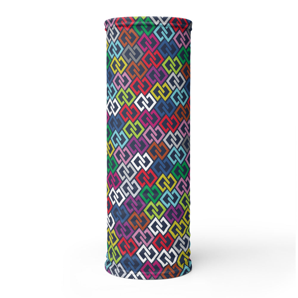 Double Diamond Multicolour Neck Gaiter – on tube (Printful mockup)