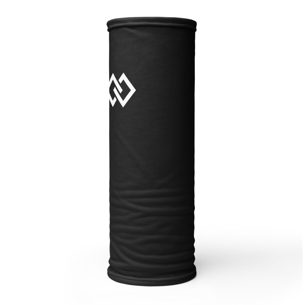 Double Diamond Neck Gaiter – Black Single Logo – on tube (Printful mockup)