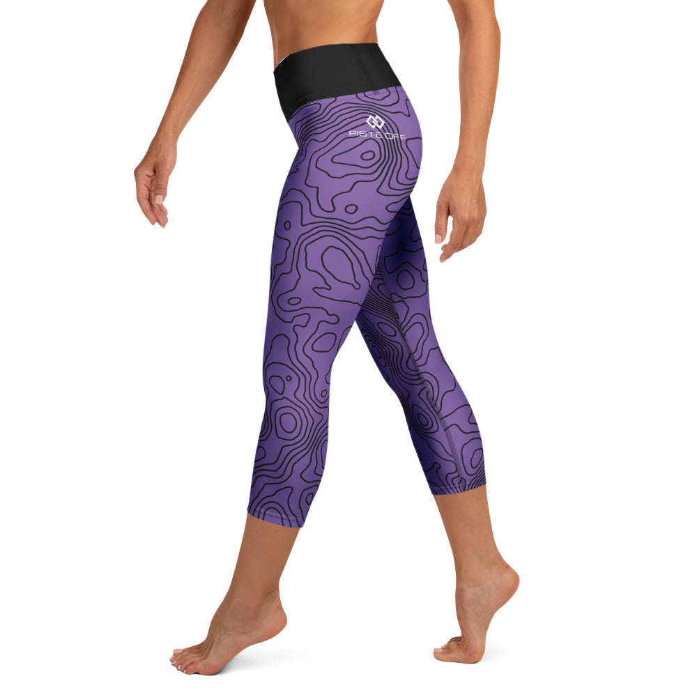 Women's Contour Base Layer Leggings – side view showing the hip logo and black waistband (Printful mockup)