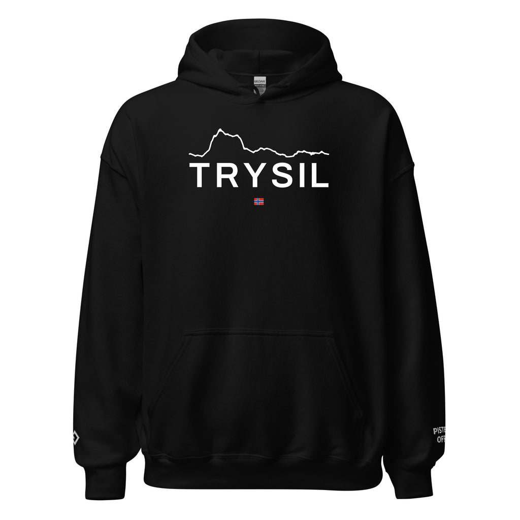 Trysil embroidered hoodie, black, front