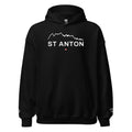 St Anton embroidered hoodie, black, front