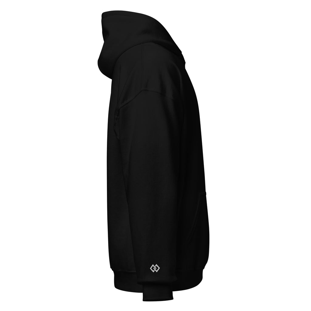 Chamonix embroidered hoodie, black, right