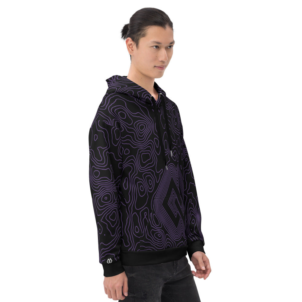 Contour Hoodie – right side, double-diamond on the right wrist (Printful mockup)