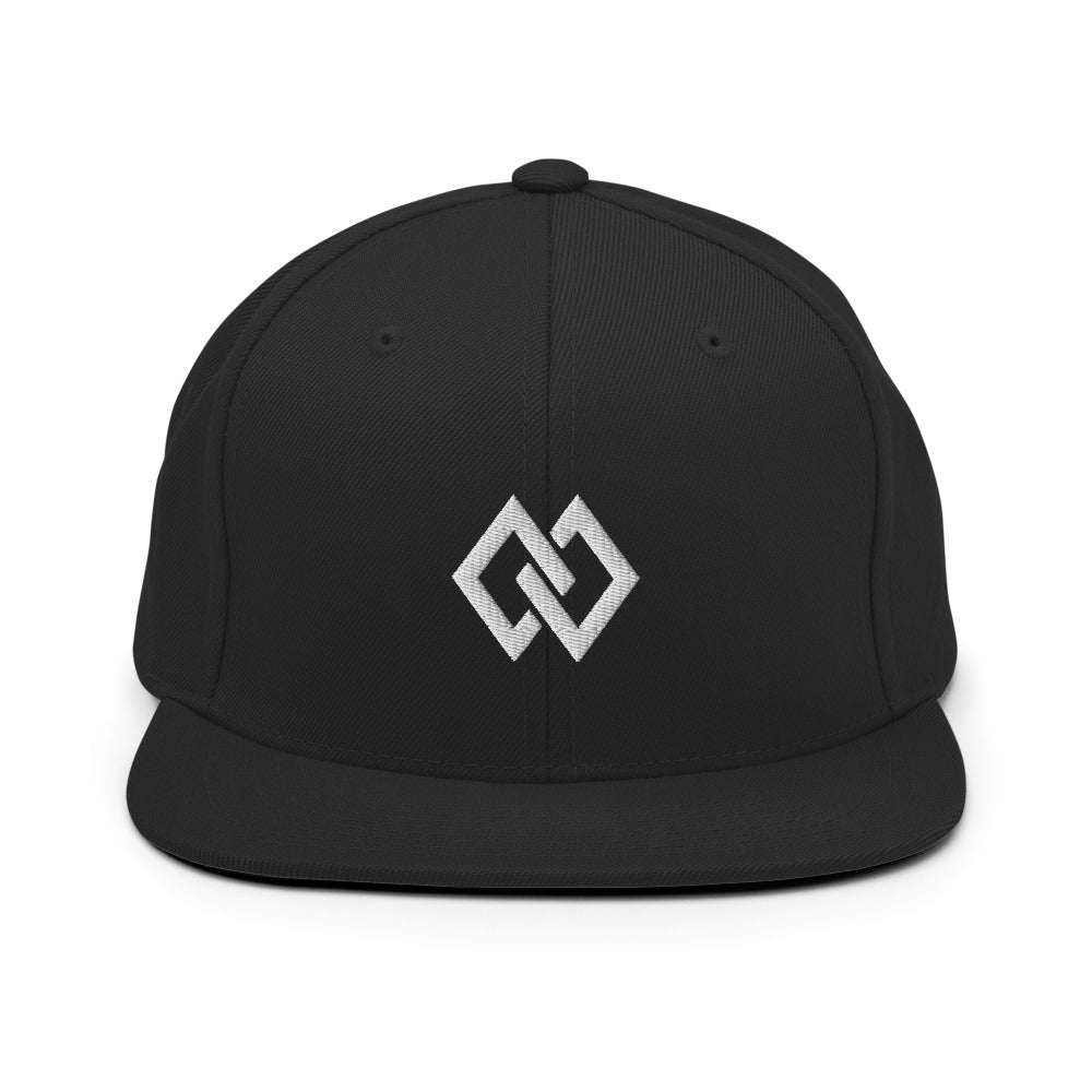 Double Diamond Snapback in Black, front