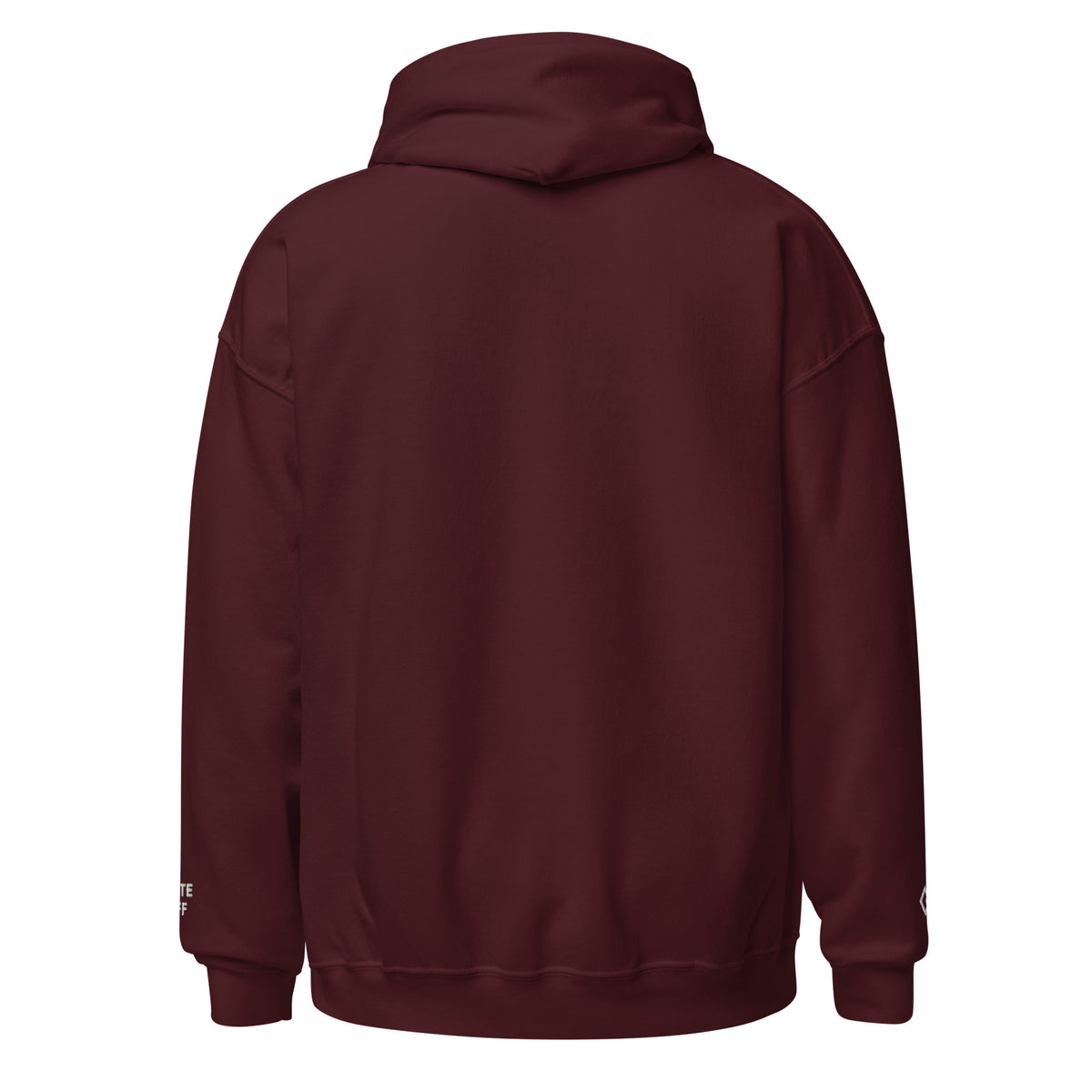 St Anton embroidered hoodie, maroon, back