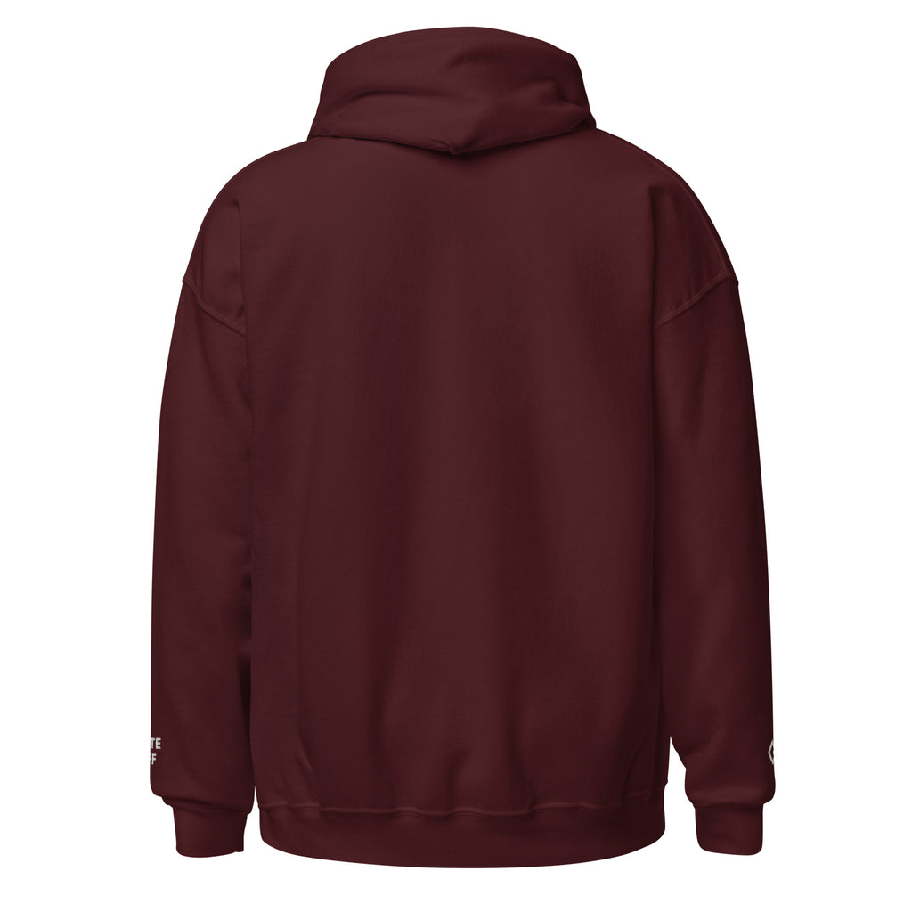 Chamonix embroidered hoodie, maroon, back