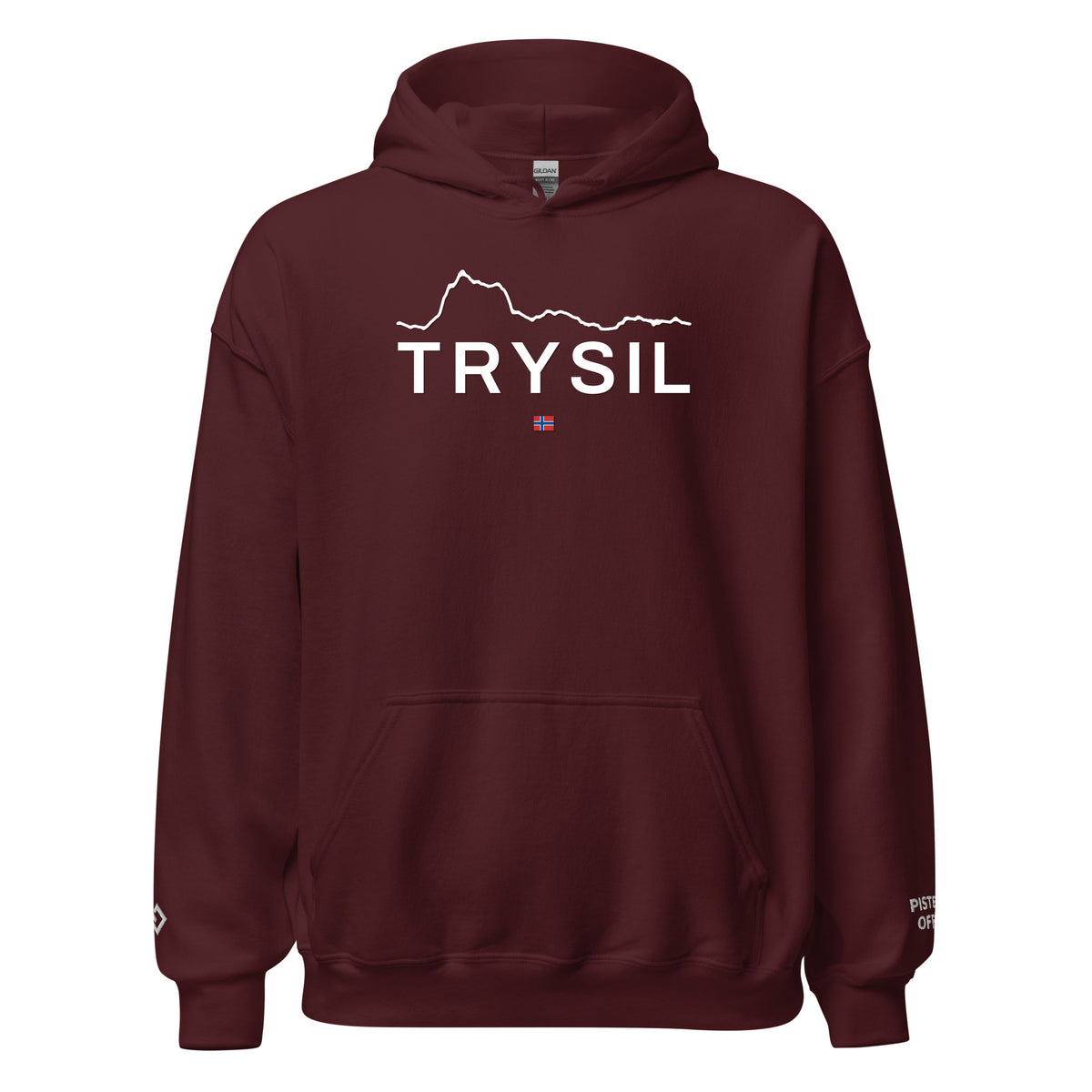 Trysil embroidered hoodie, maroon, front