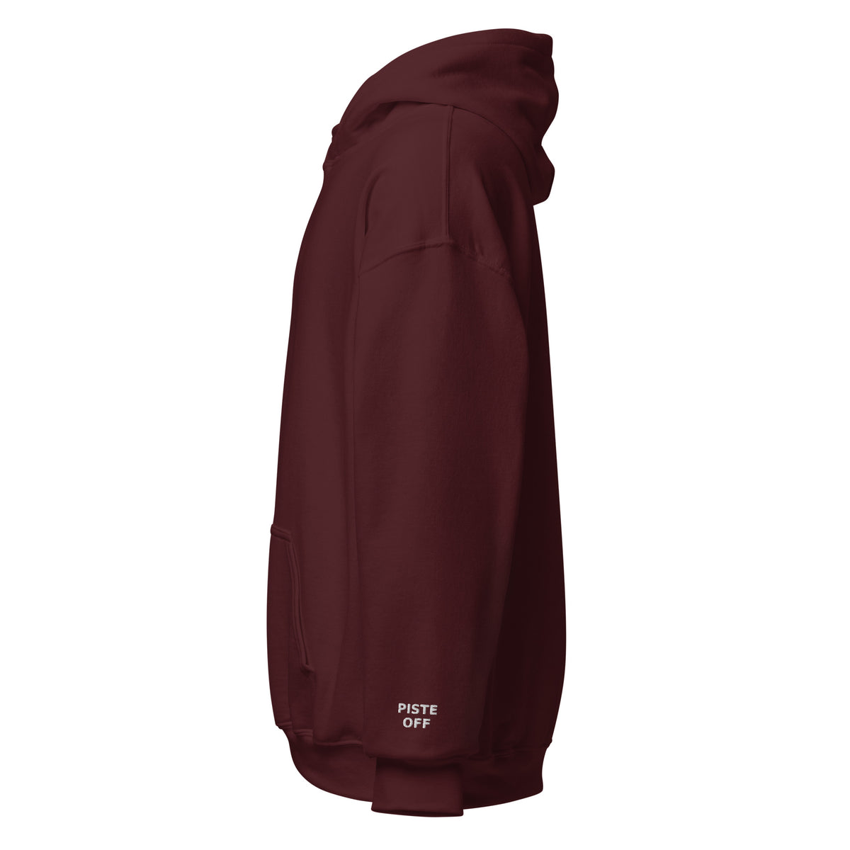 Trysil embroidered hoodie, maroon, left
