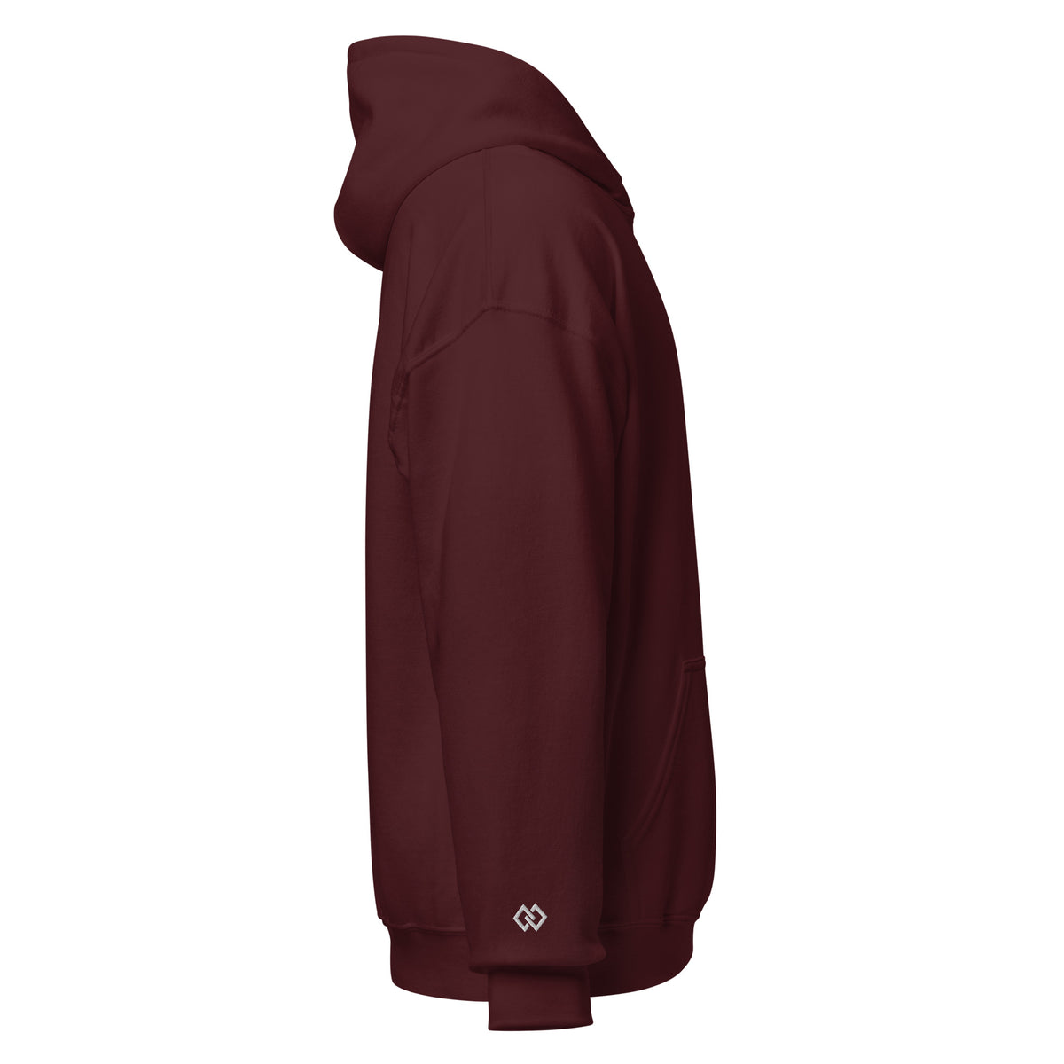 Zermatt embroidered hoodie, maroon, right