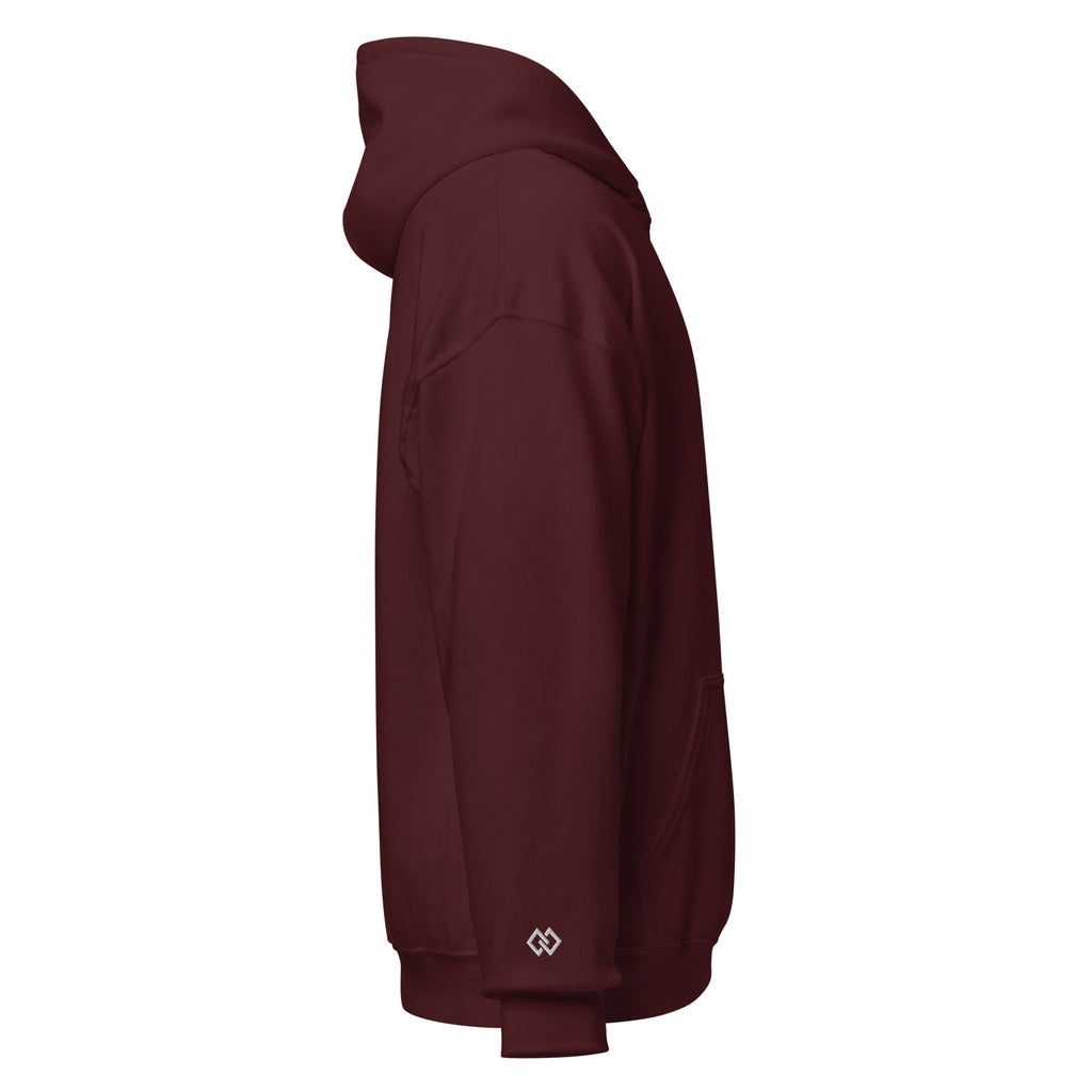 Chamonix embroidered hoodie, maroon, right