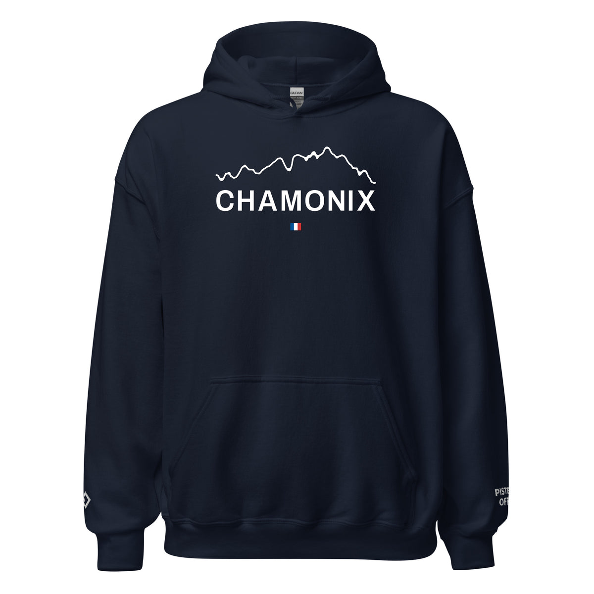 Chamonix embroidered hoodie, navy, front