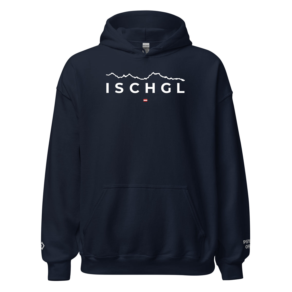 Ischgl embroidered hoodie, navy, front