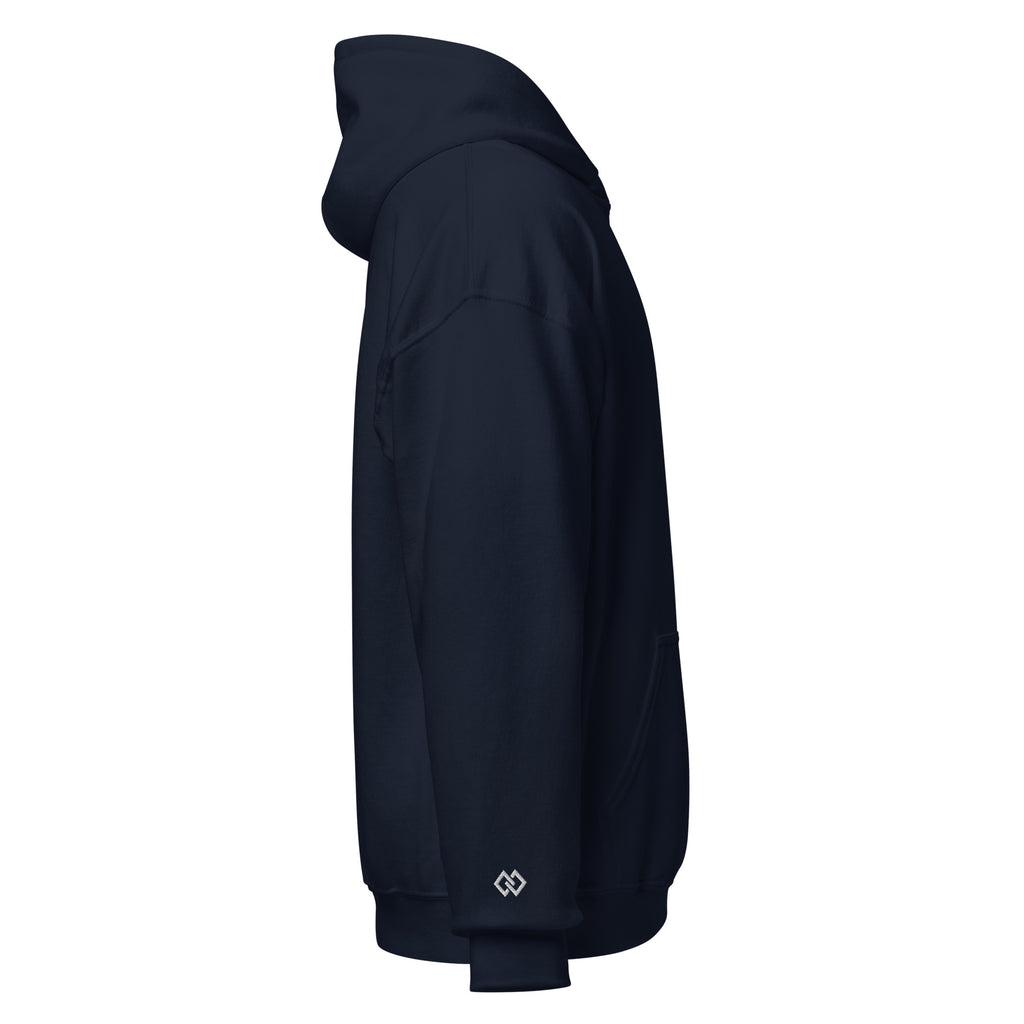 St Anton embroidered hoodie, navy, right