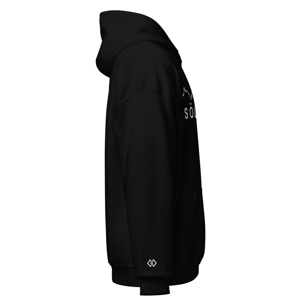 Sölden embroidered hoodie, black, right