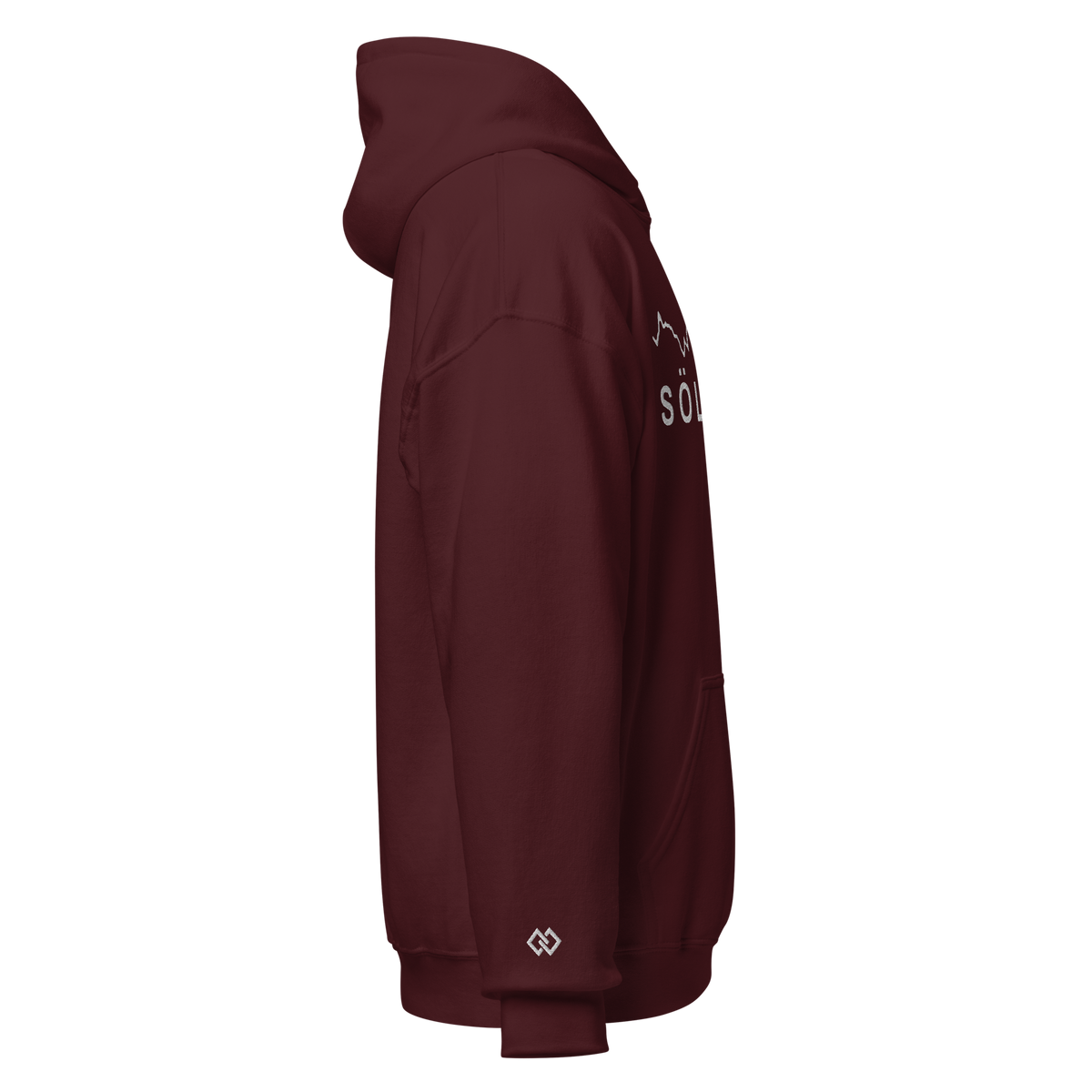 Sölden embroidered hoodie, maroon, right