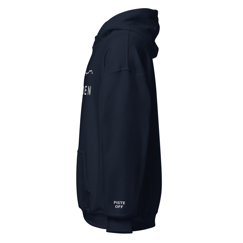 Sölden embroidered hoodie, navy, left