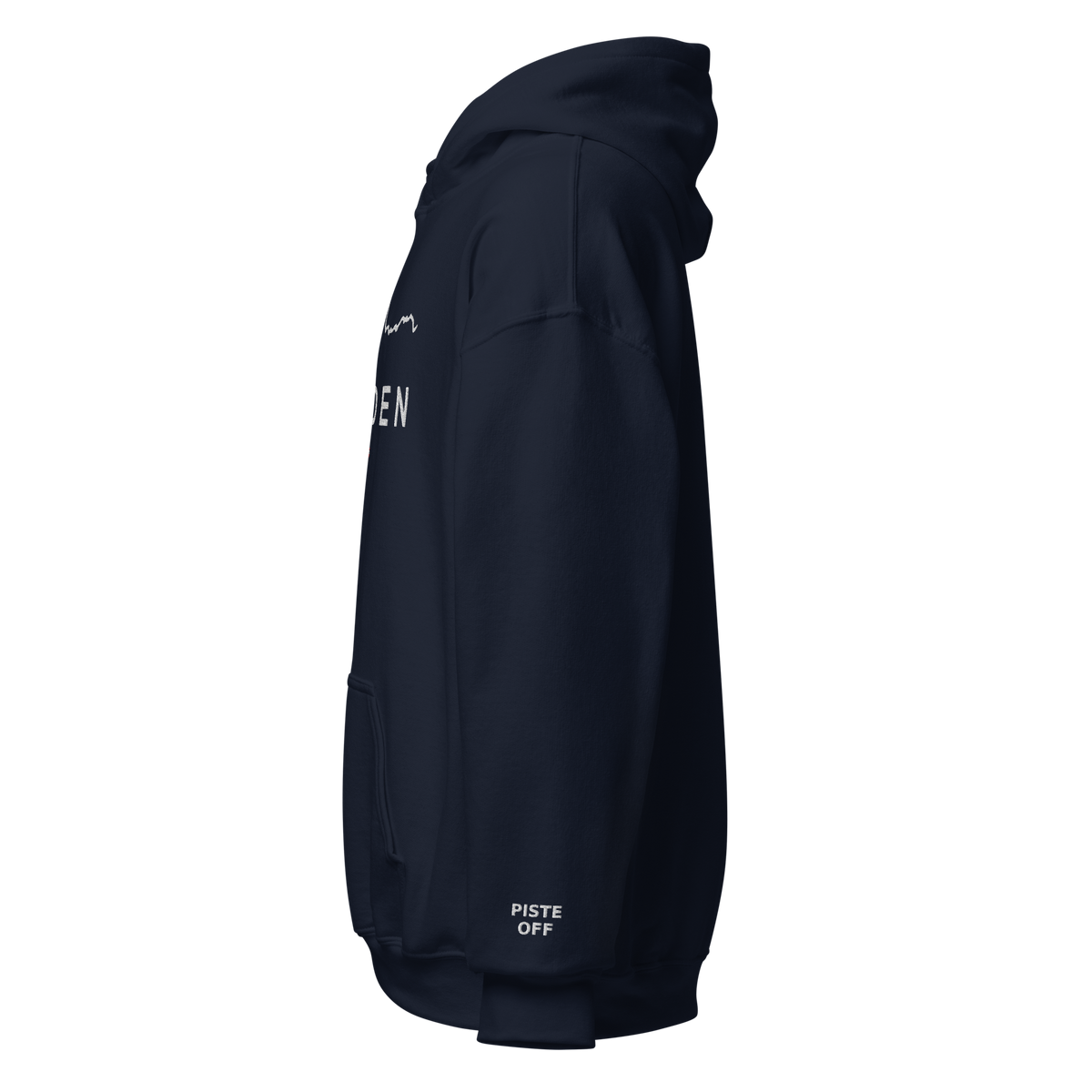 Sölden embroidered hoodie, navy, left