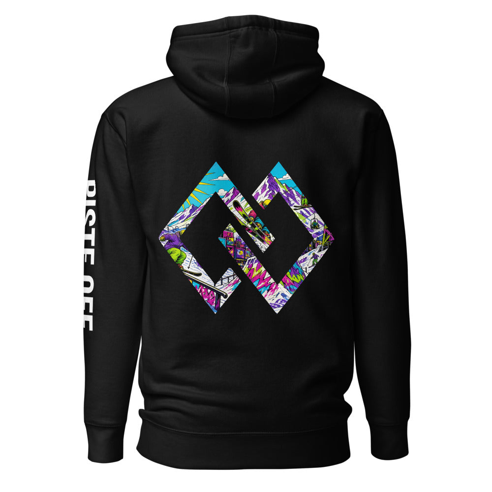 Double Diamond: Park Rat Hoodie – Black, back (Printful mockup)