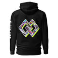 Double Diamond: Park Sticker Hoodie – Black, back (Printful mockup)