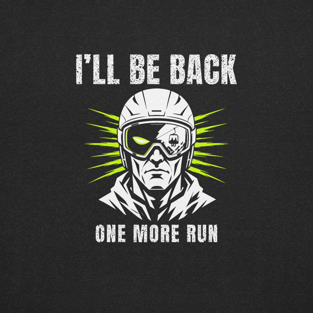 I'll Be Back T-Shirt – Black Heather, back (Printful mockup)