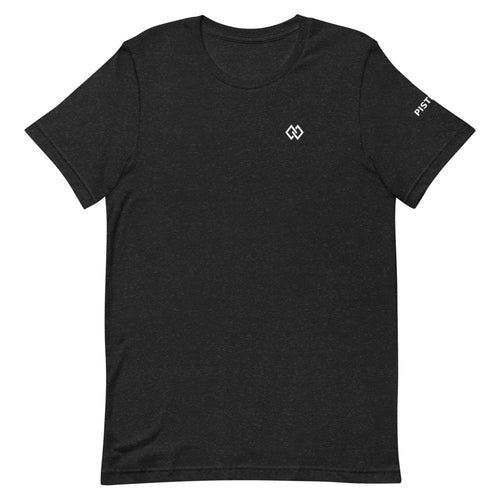 Crossed Skis T-Shirt – Black Heather, front (Printful mockup)
