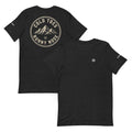 Cold Toes Runny Nose T-Shirt – Black Heather, front and back (Printful mockup)