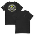 Can't Buy Happiness Lift Pass Tee – Black Heather, front and back (Printful mockup)