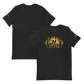 Slope Style Tee – Black Heather, front and back (Printful mockup)