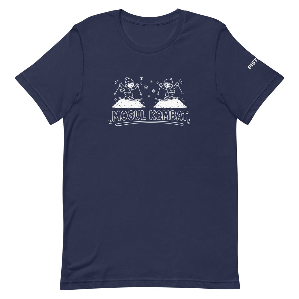 MOGUL KOMBAT Cartoon T-Shirt – Navy, front (Printful mockup)