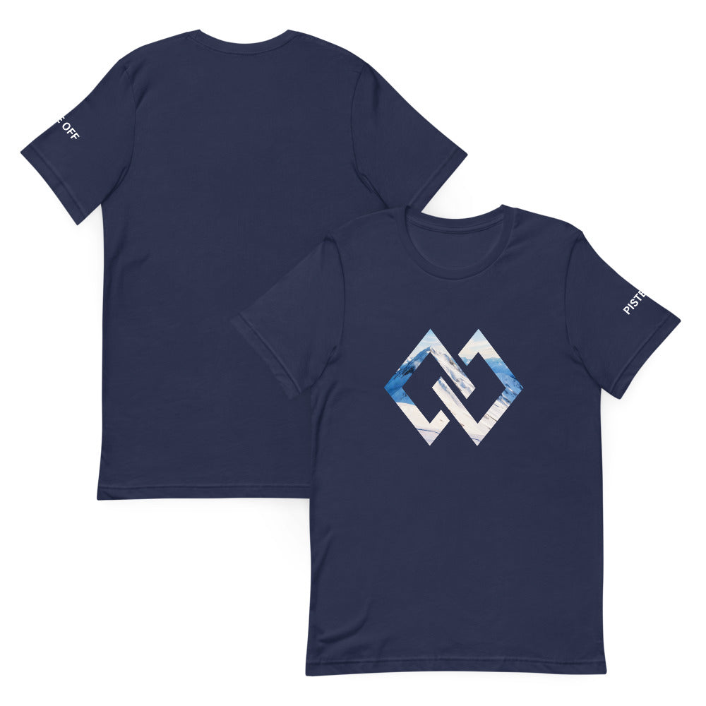 Double Diamond RANGE Unisex T-Shirt – Navy, front and back (Printful mockup)